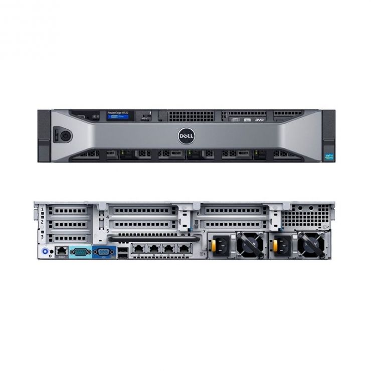 Server DELL PowerEdge R730xd, 2 x Intel 18-Core Xeon E5-2699 v3 2.30 GHz, 256GB DDR4 ECC, 2 x 500GB SSD + 6 x 12TB HDD SAS, RAID PERC H730P, 2 x PSU, Front bezel, GARANTIE 2 ANI