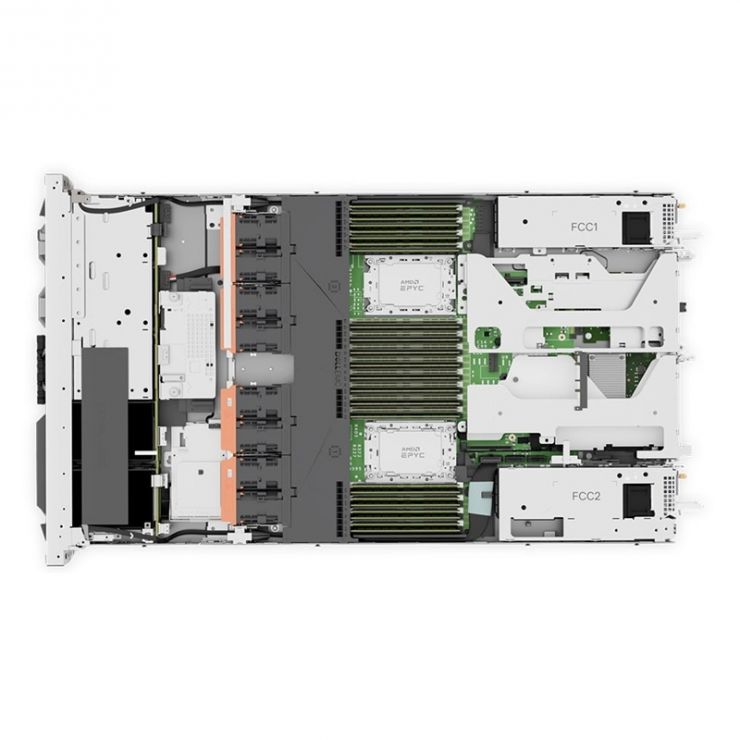 Server DELL PowerEdge R6525, 2 x 24-Core AMD EPYC 7402 2.80 GHz, 512GB DDR4 ECC, 6 x 900GB HDD SAS, RAID PERC H745, 2 x PSU, Front bezel, GARANTIE 2 ANI