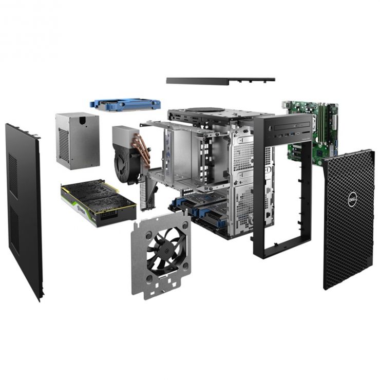 Workstation Refurbished DELL Precision T3640, Intel Core i9-10900 2.80 GHz, 64GB DDR4, 2TB SSD, nVidia RTX A2000 12GB, GARANTIE 3 ANI