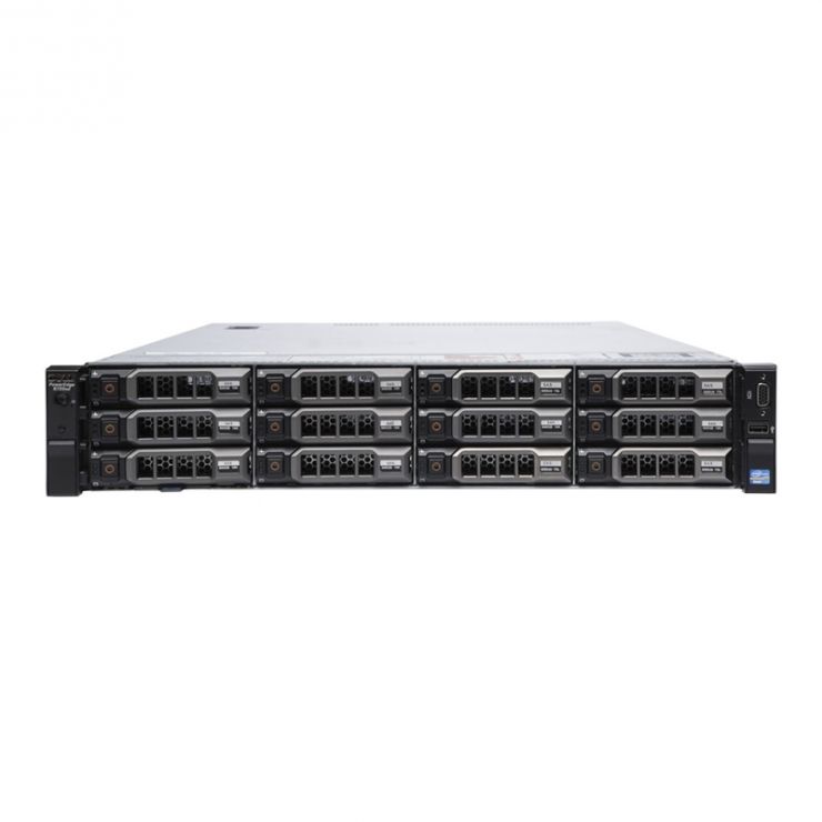 Server DELL PowerEdge R720xd, 2 x Intel 10-Core Xeon E5-2690 v2 3.0 GHz, 192GB DDR3 ECC, 12 x 6TB HDD SAS, RAID PERC H710, 2 x PSU, Front bezel, GARANTIE 2 ANI