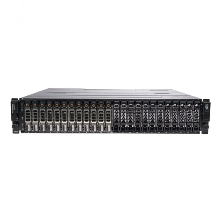 Storage DELL PowerVault MD3220i, 12 x 600GB HDD SAS 10k, 2 x Controller iSCSI 1Gbps, 2 x PSU, Front bezel, Rail kit