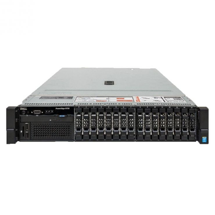 Server DELL PowerEdge R730, 2 x Intel HEXA Core Xeon E5-2620 v3 2.40 GHz, 128GB DDR4 ECC, 4 x 1.2TB HDD SAS, RAID PERC H730, 2 x PSU, Front bezel, GARANTIE 2 ANI