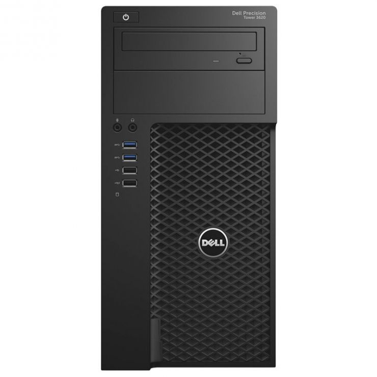 Workstation DELL Precision T3620, Intel Xeon QUAD Core E3-1270 V5 3.60 GHz, 32GB DDR4, 256GB SSD + 1TB HDD, nVidia Quadro K2200, DVD, Second-hand