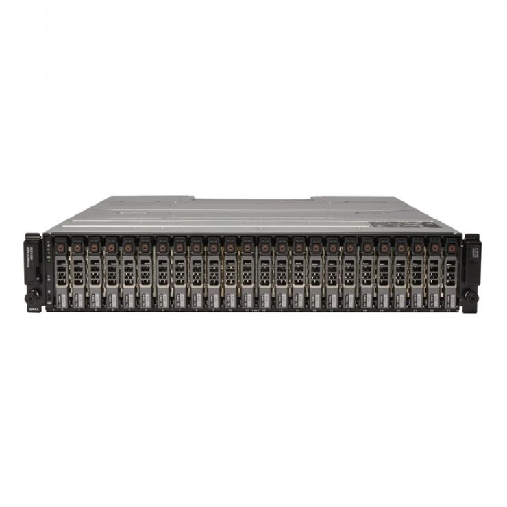 Storage DELL PowerVault MD1220, 24 x 600GB HDD SAS 10k, 2 x Controller SAS 6Gbps, 2 x PSU, Front bezel, Rail kit + Controller RAID Extern PERC H810 + Cabluri SAS SFF-8088